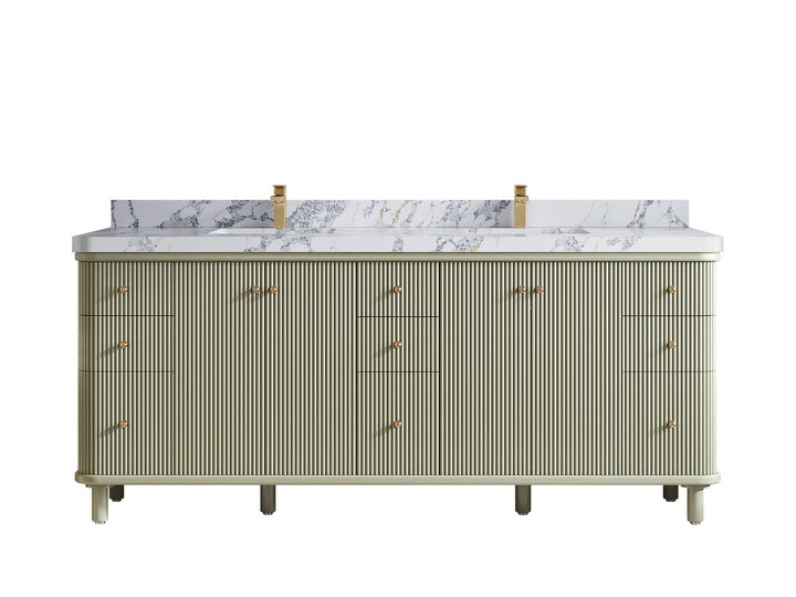 Miami 80 in. W x 22 in. D Fluted Double Sink Bathroom Vanity - photo 11