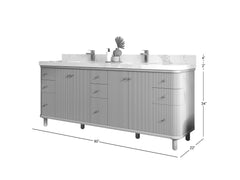 Miami 80 in. W x 22 in. D Fluted Double Sink Bathroom Vanity - photo 6