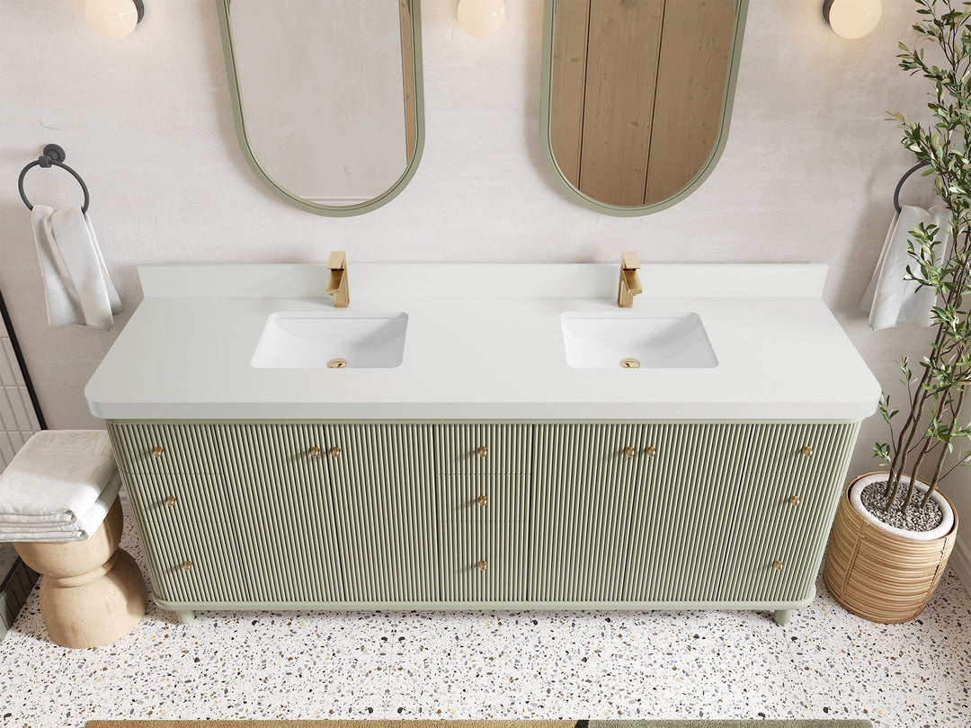 Miami 80 in. W x 22 in. D Double Sink Bathroom Vanity - Willow Bath and Vanity