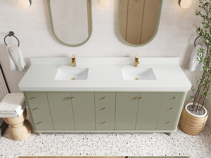 Miami 80 in. W x 22 in. D Fluted Double Sink Bathroom Vanity - photo 30