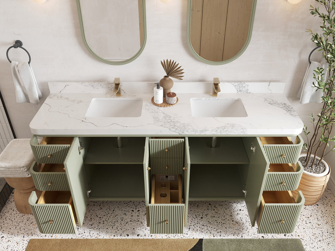 Miami 80 in. W x 22 in. D Double Sink Bathroom Vanity - Willow Bath and Vanity