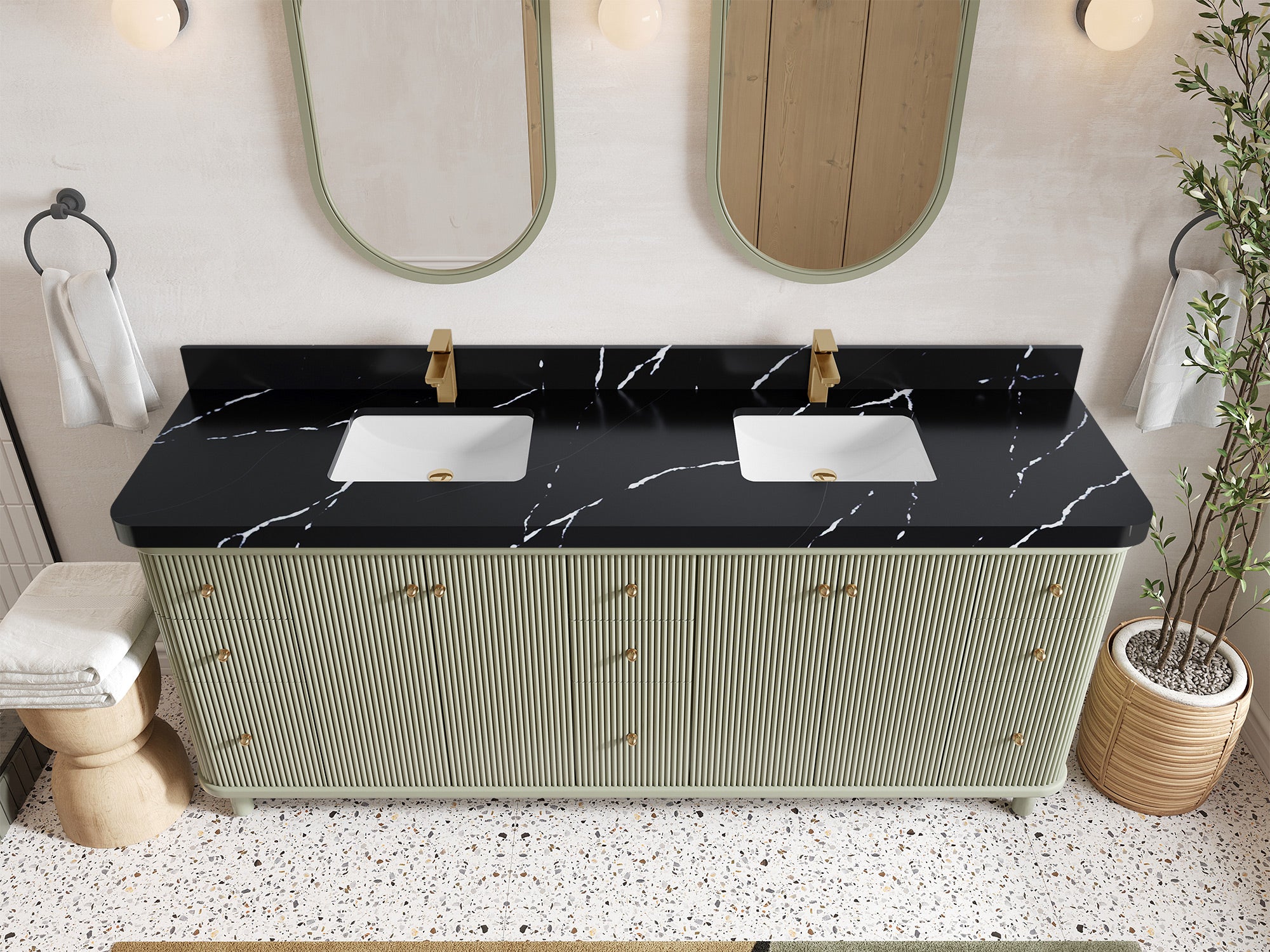 Miami 80 in. W x 22 in. D Double Sink Bathroom Vanity - Willow Bath and Vanity