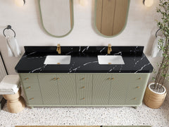 Miami 80 in. W x 22 in. D Fluted Double Sink Bathroom Vanity - photo 18