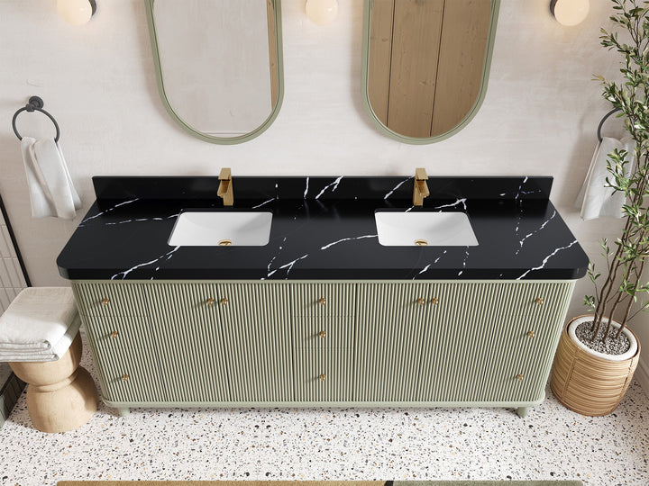 Miami 80 in. W x 22 in. D Fluted Double Sink Bathroom Vanity - photo 18