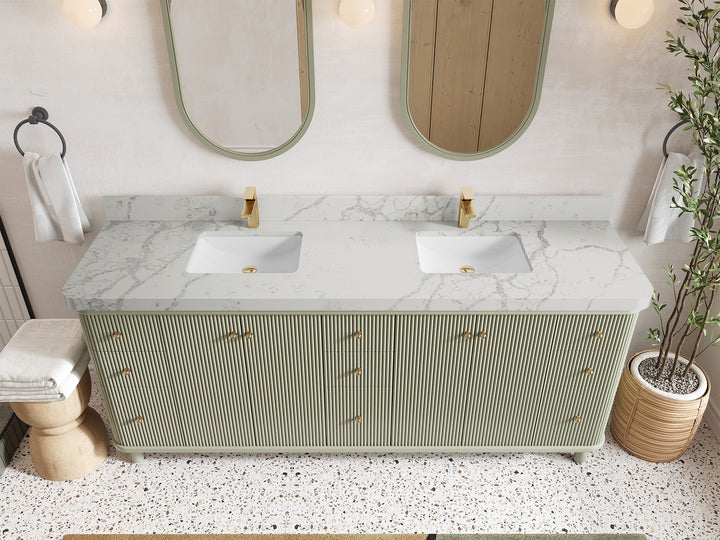 Miami 80 in. W x 22 in. D Fluted Double Sink Bathroom Vanity - photo 28