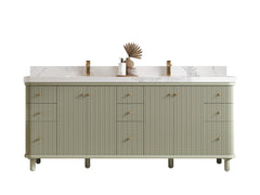 Miami 80 in. W x 22 in. D Fluted Double Sink Bathroom Vanity - photo 1
