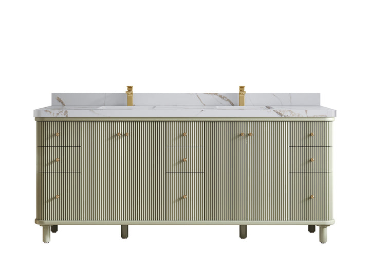 Miami 80 in. W x 22 in. D Fluted Double Sink Bathroom Vanity - photo 15