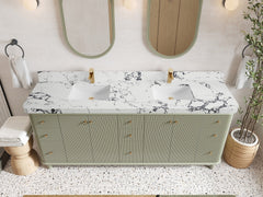Miami 80 in. W x 22 in. D Fluted Double Sink Bathroom Vanity - photo 26