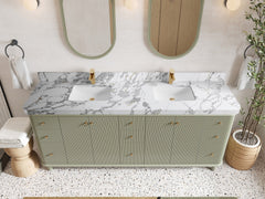 Miami 80 in. W x 22 in. D Fluted Double Sink Bathroom Vanity - photo 10