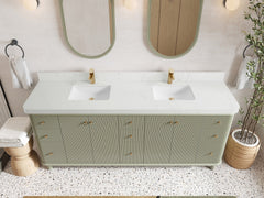 Miami 80 in. W x 22 in. D Fluted Double Sink Bathroom Vanity - photo 36