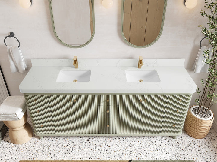 Miami 80 in. W x 22 in. D Fluted Double Sink Bathroom Vanity - photo 36