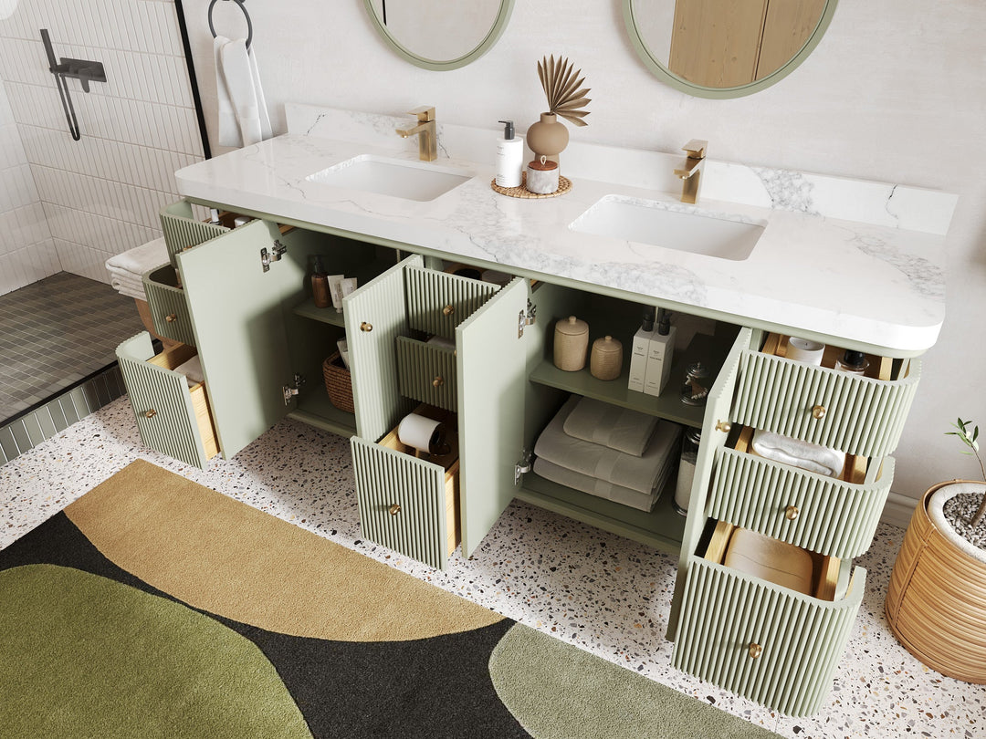 Miami 80 in. W x 22 in. D Double Sink Bathroom Vanity - Willow Bath and Vanity