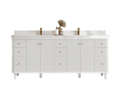 Miami 80 in. W x 22 in. D Fluted Double Sink Bathroom Vanity - Willow Bath and Vanity