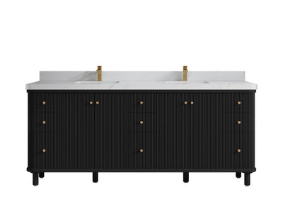 Miami 80 in. W x 22 in. D Fluted Double Sink Bathroom Vanity - Willow Bath and Vanity