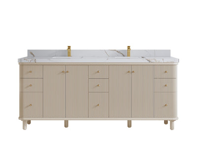 Miami 80 in. W x 22 in. D Fluted Double Sink Bathroom Vanity - Willow Bath and Vanity