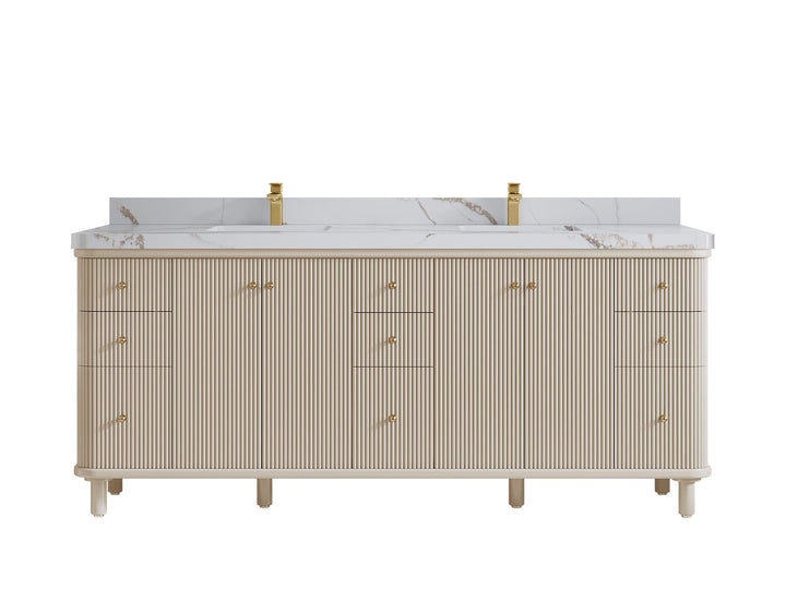 Miami 80 in. W x 22 in. D Fluted Double Sink Bathroom Vanity - photo 17