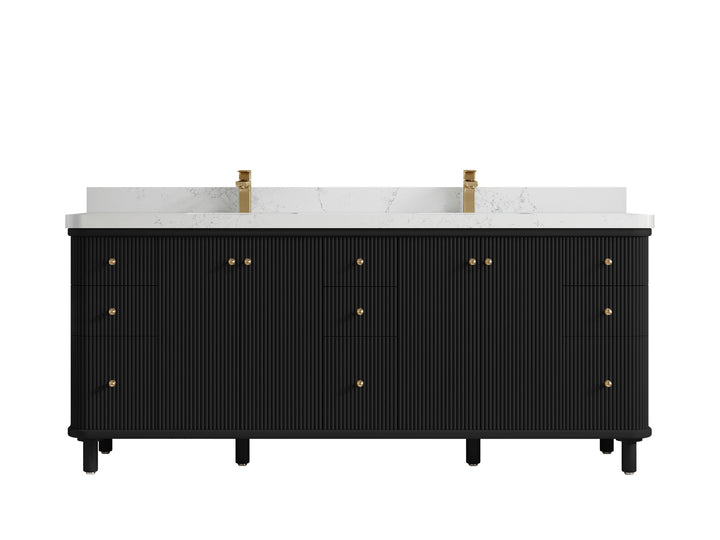 Miami 80 in. W x 22 in. D Fluted Double Sink Bathroom Vanity - photo 17