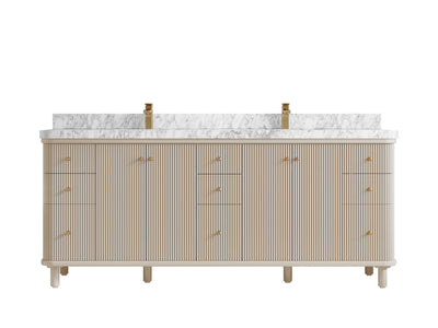 Miami 80 in. W x 22 in. D Fluted Double Sink Bathroom Vanity - Willow Bath and Vanity