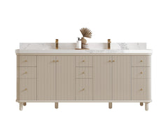 Miami 80 in. W x 22 in. D Fluted Double Sink Bathroom Vanity - photo 1