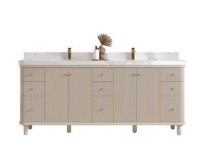 Miami 80 in. W x 22 in. D Fluted Double Sink Bathroom Vanity - Willow Bath and Vanity