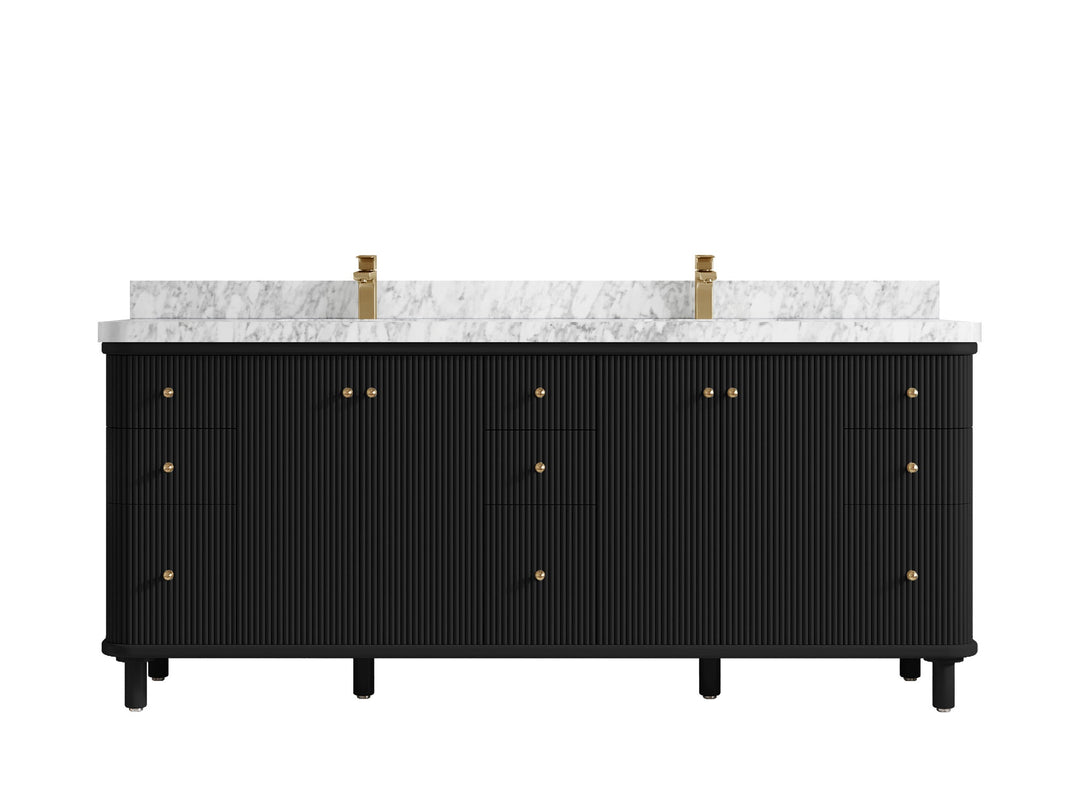 Miami 80 in. W x 22 in. D Fluted Double Sink Bathroom Vanity - Willow Bath and Vanity