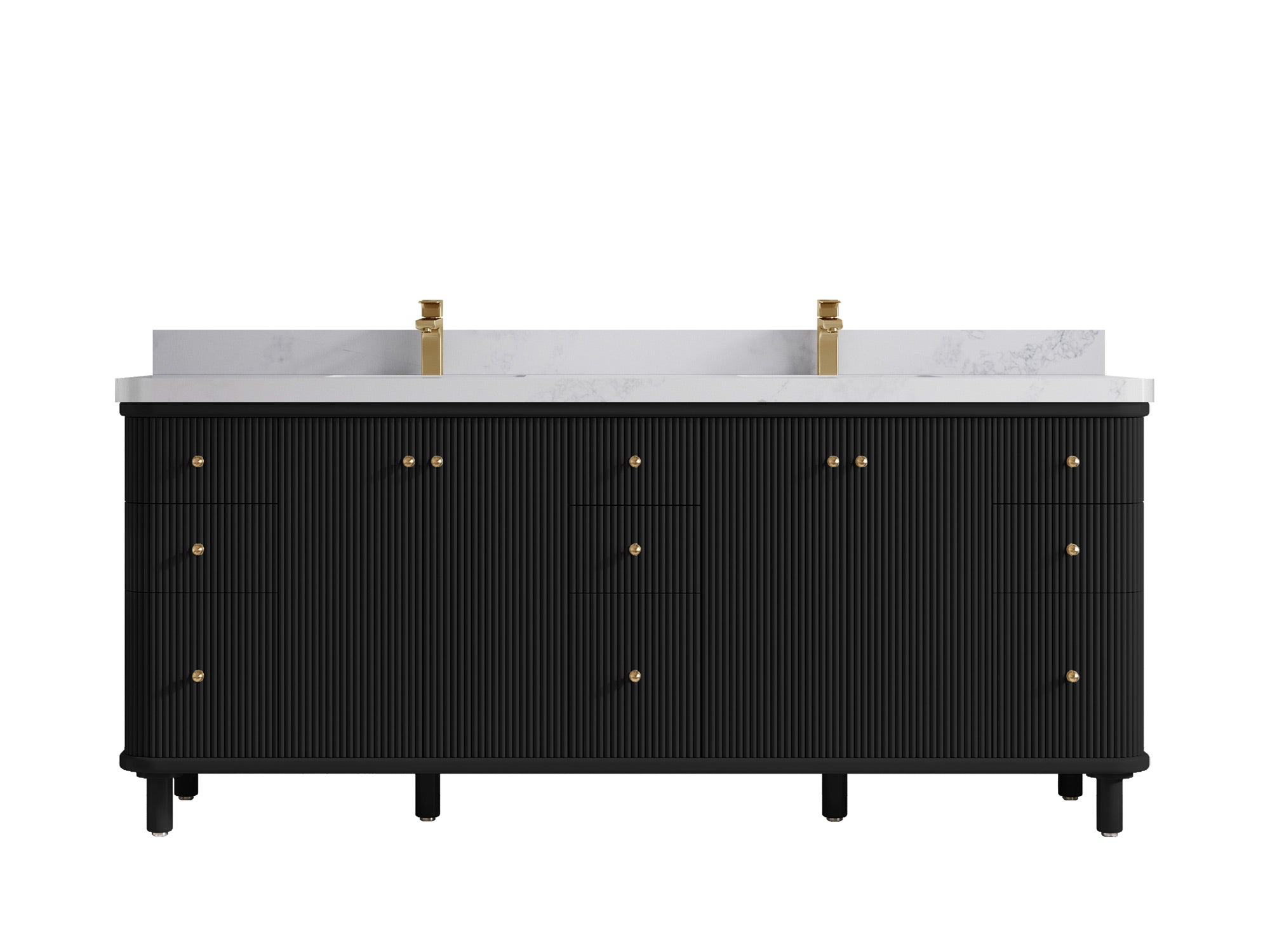 Miami 80 in. W x 22 in. D Fluted Double Sink Bathroom Vanity - Willow Bath and Vanity