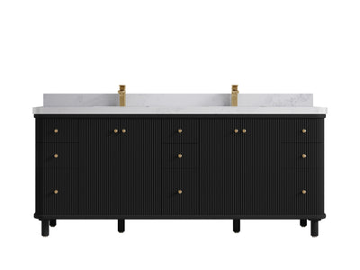 Miami 80 in. W x 22 in. D Fluted Double Sink Bathroom Vanity - Willow Bath and Vanity