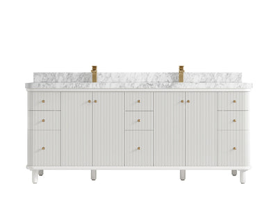 Miami 80 in. W x 22 in. D Fluted Double Sink Bathroom Vanity - Willow Bath and Vanity