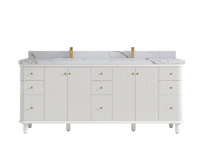 Miami 80 in. W x 22 in. D Fluted Double Sink Bathroom Vanity - Willow Bath and Vanity
