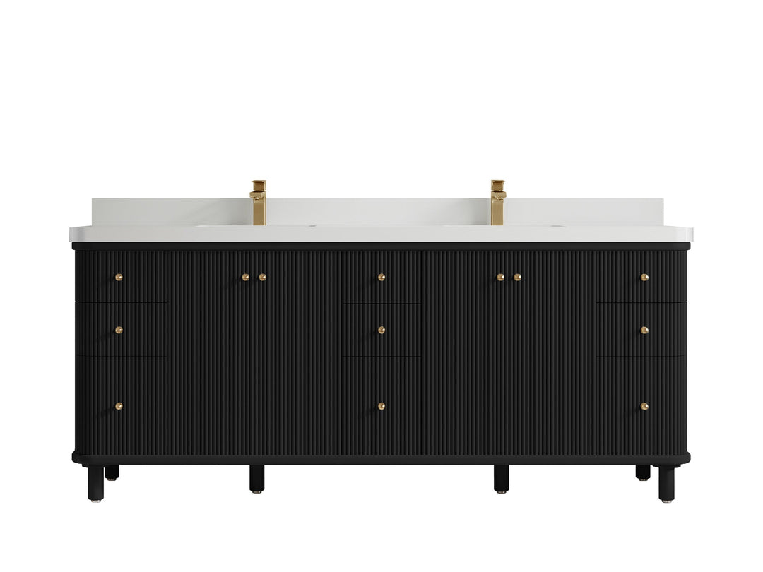 Miami 80 in. W x 22 in. D Fluted Double Sink Bathroom Vanity - Willow Bath and Vanity