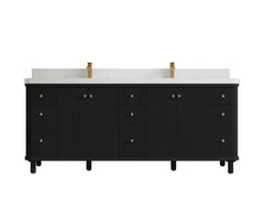 Miami 80 in. W x 22 in. D Fluted Double Sink Bathroom Vanity - photo 19