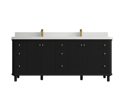 Miami 80 in. W x 22 in. D Fluted Double Sink Bathroom Vanity - Willow Bath and Vanity