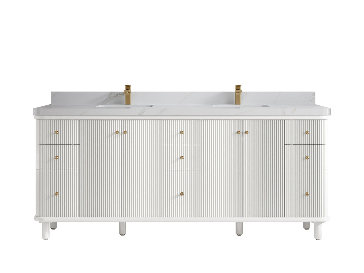 Miami 80 in. W x 22 in. D Fluted Double Sink Bathroom Vanity - Willow Bath and Vanity