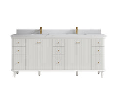 Miami 80 in. W x 22 in. D Fluted Double Sink Bathroom Vanity - photo 22