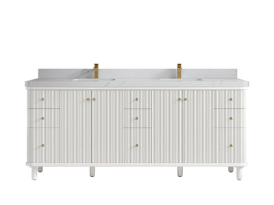 Miami 80 in. W x 22 in. D Fluted Double Sink Bathroom Vanity - Willow Bath and Vanity