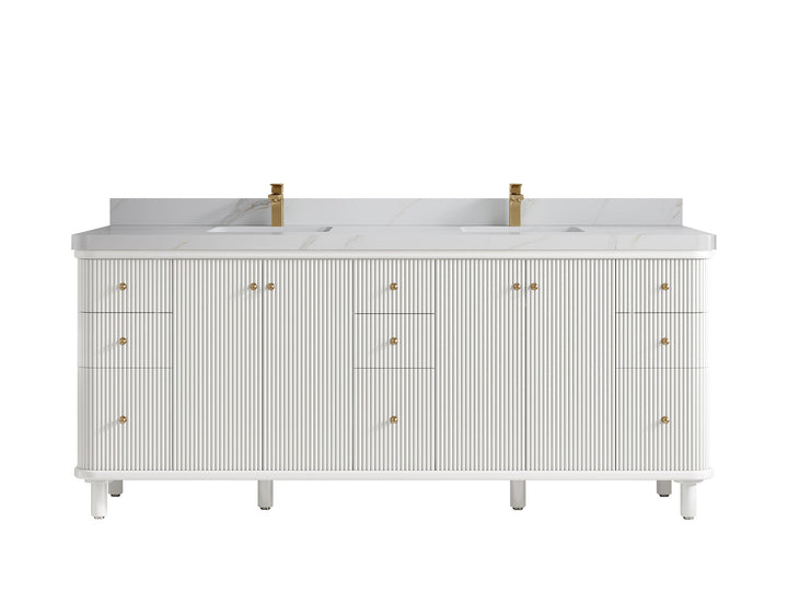 Miami 80 in. W x 22 in. D Fluted Double Sink Bathroom Vanity - photo 22