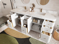 Miami 80 in. W x 22 in. D Fluted Double Sink Bathroom Vanity - photo 3