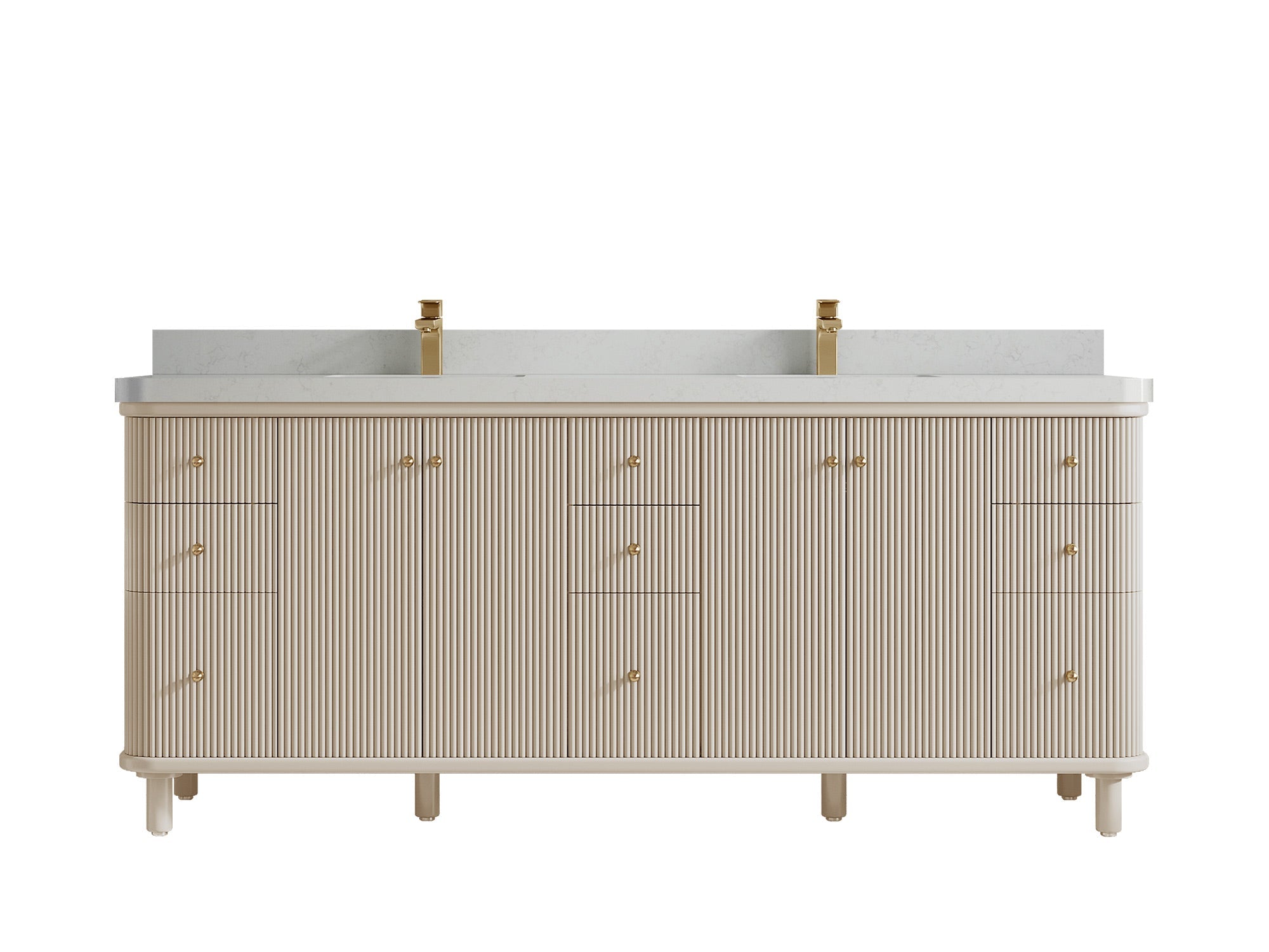 Miami 80 in. W x 22 in. D Fluted Double Sink Bathroom Vanity - Willow Bath and Vanity