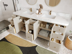 Miami 80 in. W x 22 in. D Fluted Double Sink Bathroom Vanity - photo 3