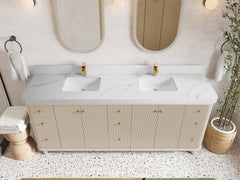 Miami 80 in. W x 22 in. D Fluted Double Sink Bathroom Vanity - photo 16