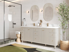 Miami 80 in. W x 22 in. D Fluted Double Sink Bathroom Vanity - photo 2