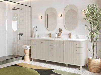 Miami 80 in. W x 22 in. D Fluted Double Sink Bathroom Vanity - Willow Bath and Vanity