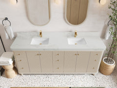 Miami 80 in. W x 22 in. D Fluted Double Sink Bathroom Vanity - photo 10