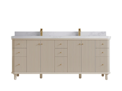 Miami 80 in. W x 22 in. D Fluted Double Sink Bathroom Vanity - Willow Bath and Vanity