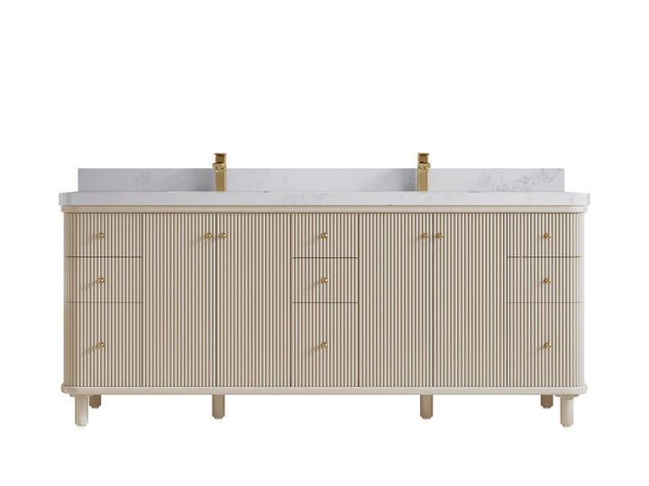 Miami 80 in. W x 22 in. D Fluted Double Sink Bathroom Vanity - photo 19