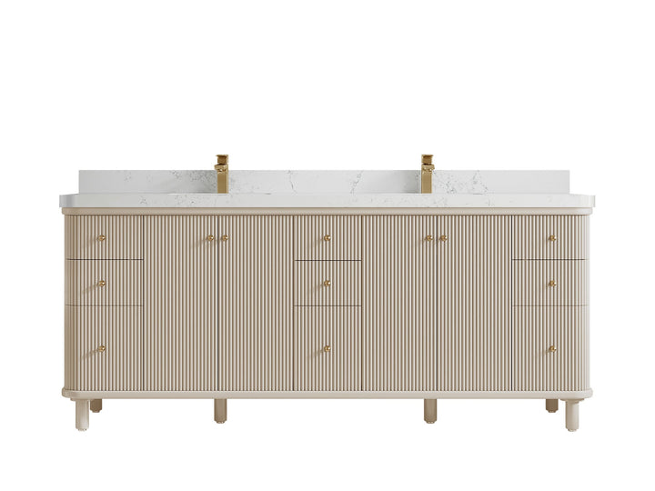 Miami 80 in. W x 22 in. D Fluted Double Sink Bathroom Vanity - photo 24