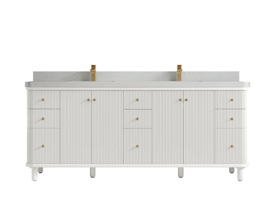 Miami 80 in. W x 22 in. D Fluted Double Sink Bathroom Vanity - Willow Bath and Vanity
