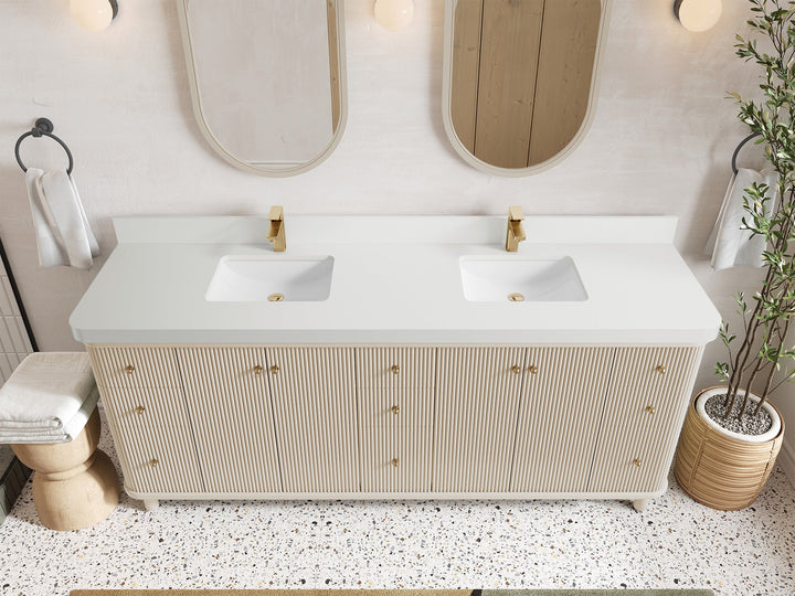 Miami 80 in. W x 22 in. D Fluted Double Sink Bathroom Vanity - photo 14