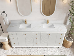 Miami 80 in. W x 22 in. D Fluted Double Sink Bathroom Vanity - photo 16