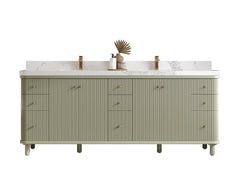 Miami 84 in. W x 22 in. D Double Sink Bathroom Vanity - photo 1